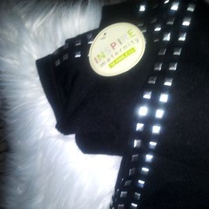 Gorgeous Black Embellished Studded Leggings by Inspire Maternity